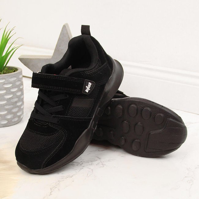 Buty sportowe dziecięce na rzep czarne Befado