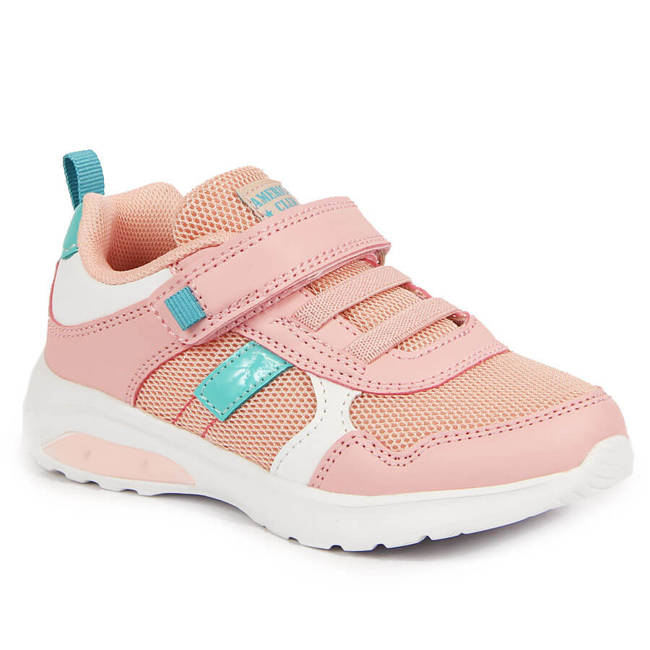 Buty sportowe dziewczęce na rzep różowe American Club