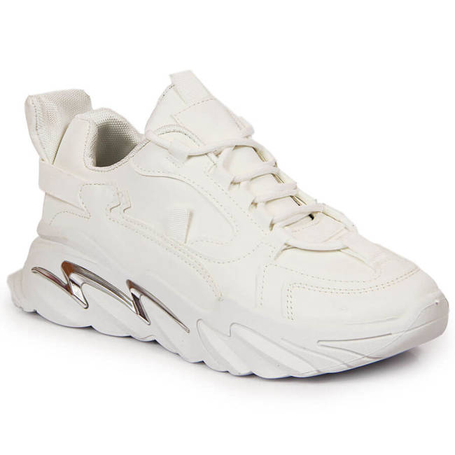 Sneakersy damskie na platformie białe Potocki